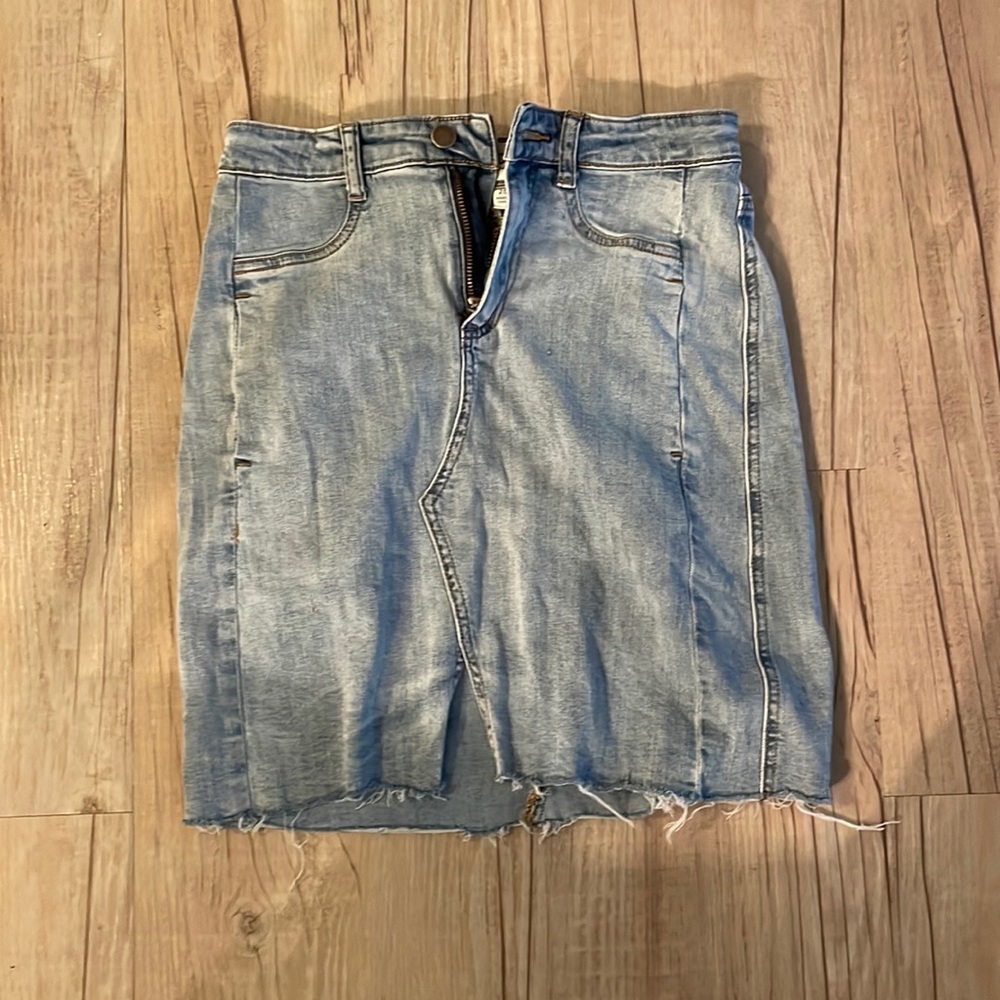 Evident Light Denim Jean Skirt